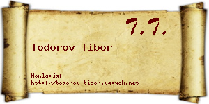 Todorov Tibor névjegykártya